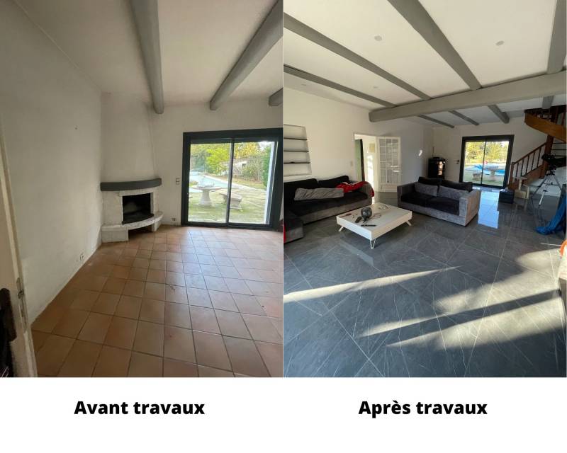 Avant/après rénovation d'une cuisine sur Caumont sur Durance 