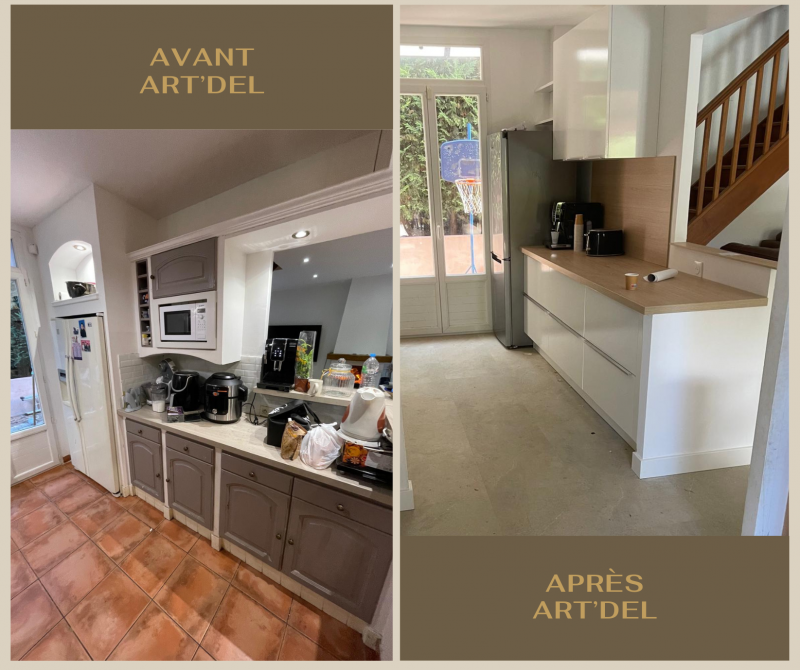 Avant Après rénovation d'une cuisine sur Marseille