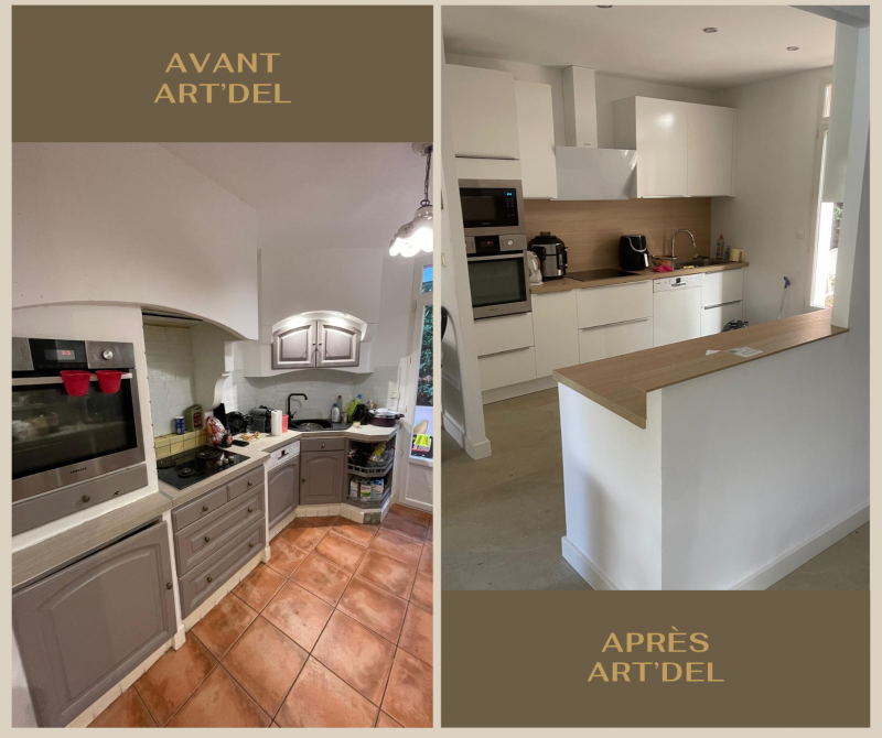 Avant Après transformation d'une cuisine sur Marseille