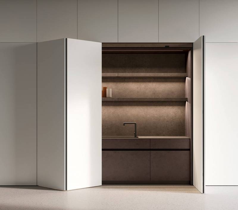 Cuisine sur-mesure avec portes rentrantes sur Aix-en-Provence